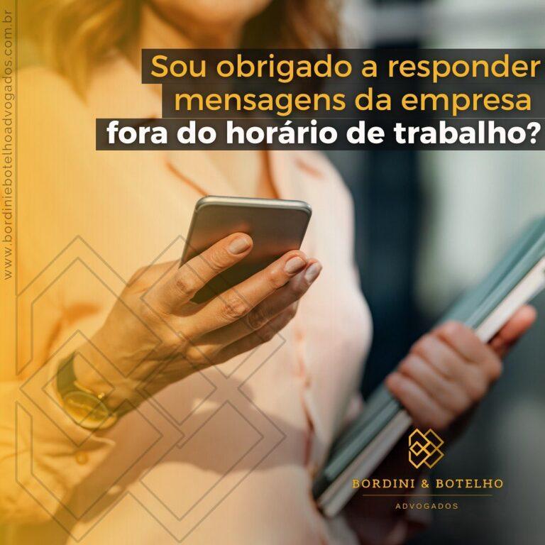 Sou obrigado a responder mensagem da empresa fora do horário de trabalho?